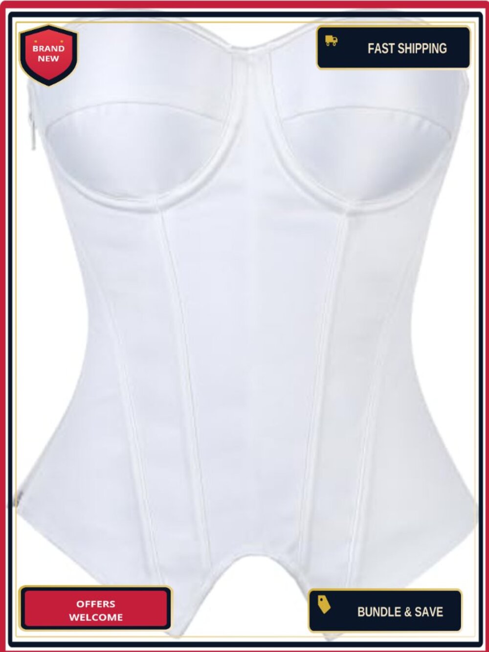 Satin Women's Strapless Lace Up Bustier Corset Top
